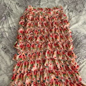 Floral Ruffled Skirt